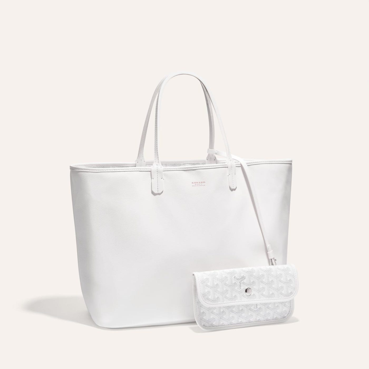 Goyard Goyardine White Anjou PM Reversible Tote Bag Palladium Hardware - Image 1